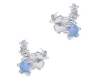 ฺBeautiful Opal with CZ Silver Stud Earring STS-6242